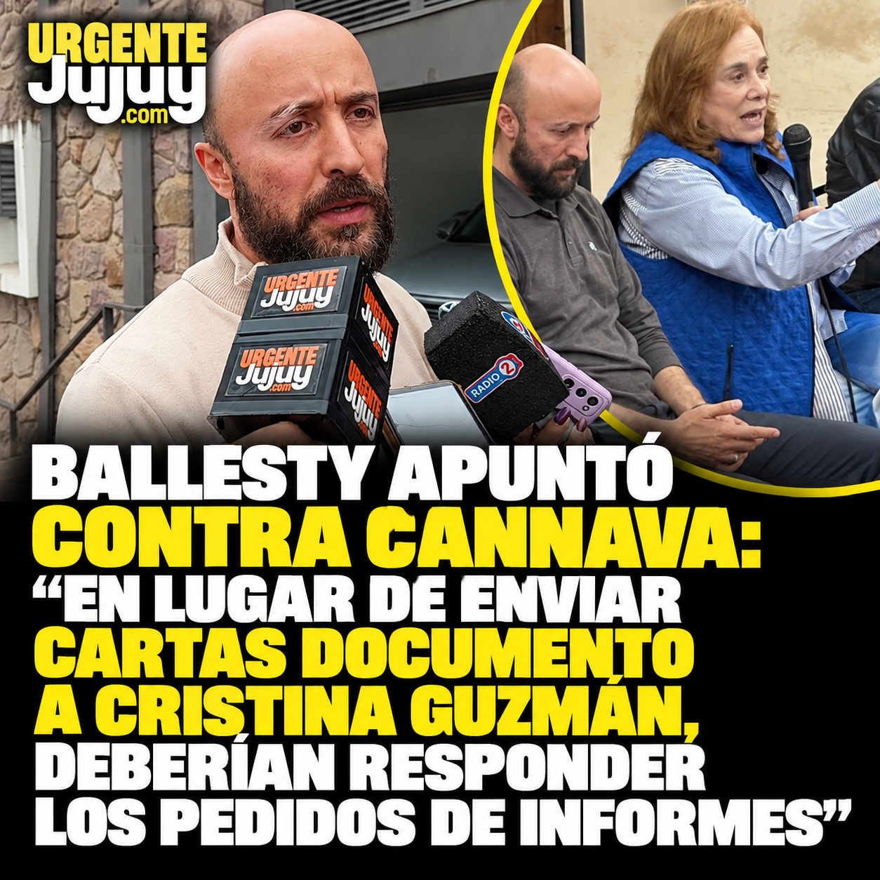 “Ballesty apuntó contra Cannava: ‘En lugar de enviar cartas documento a Cristina Guzmán, deberían responder los pedidos de informes’”
